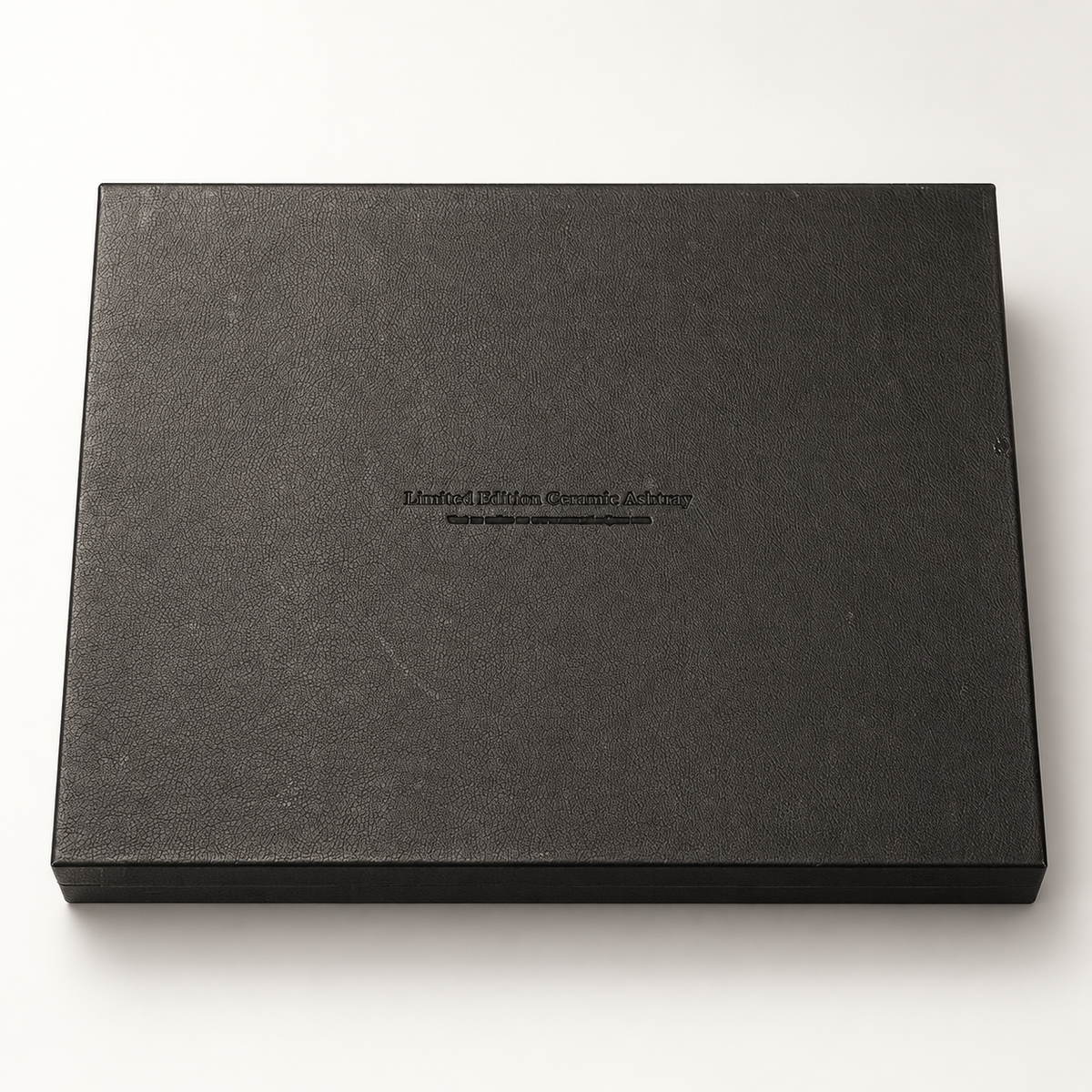 Camacho Limited Edition Ceramic Ashtray in its closed leather-bound presentation case
