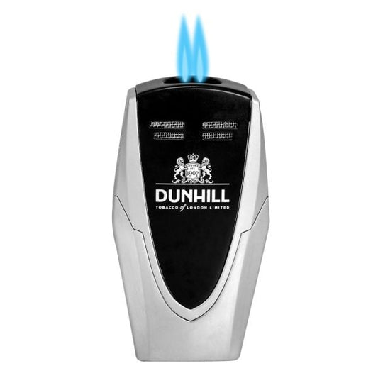 Dunhill Lotus L59 Torch Lighter - Black Chrome, Built-in Cigar Punch