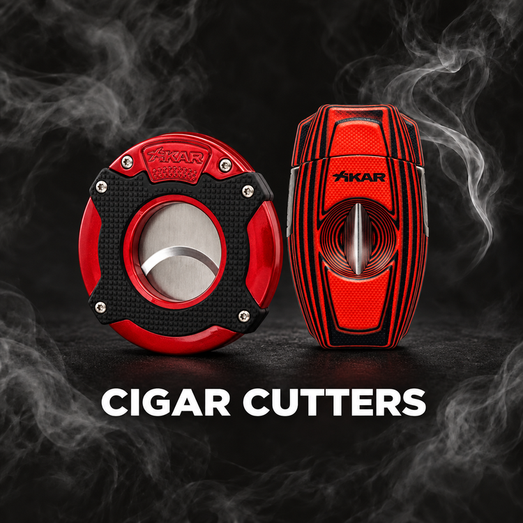 Cigar cutters collection, premium double blade and V-cut cigar cutters