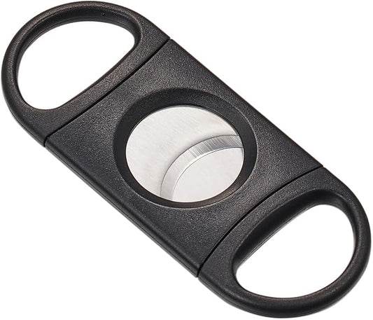 Black Single Blade Cigar Cutter - 48 Gauge, Double Finger Grip