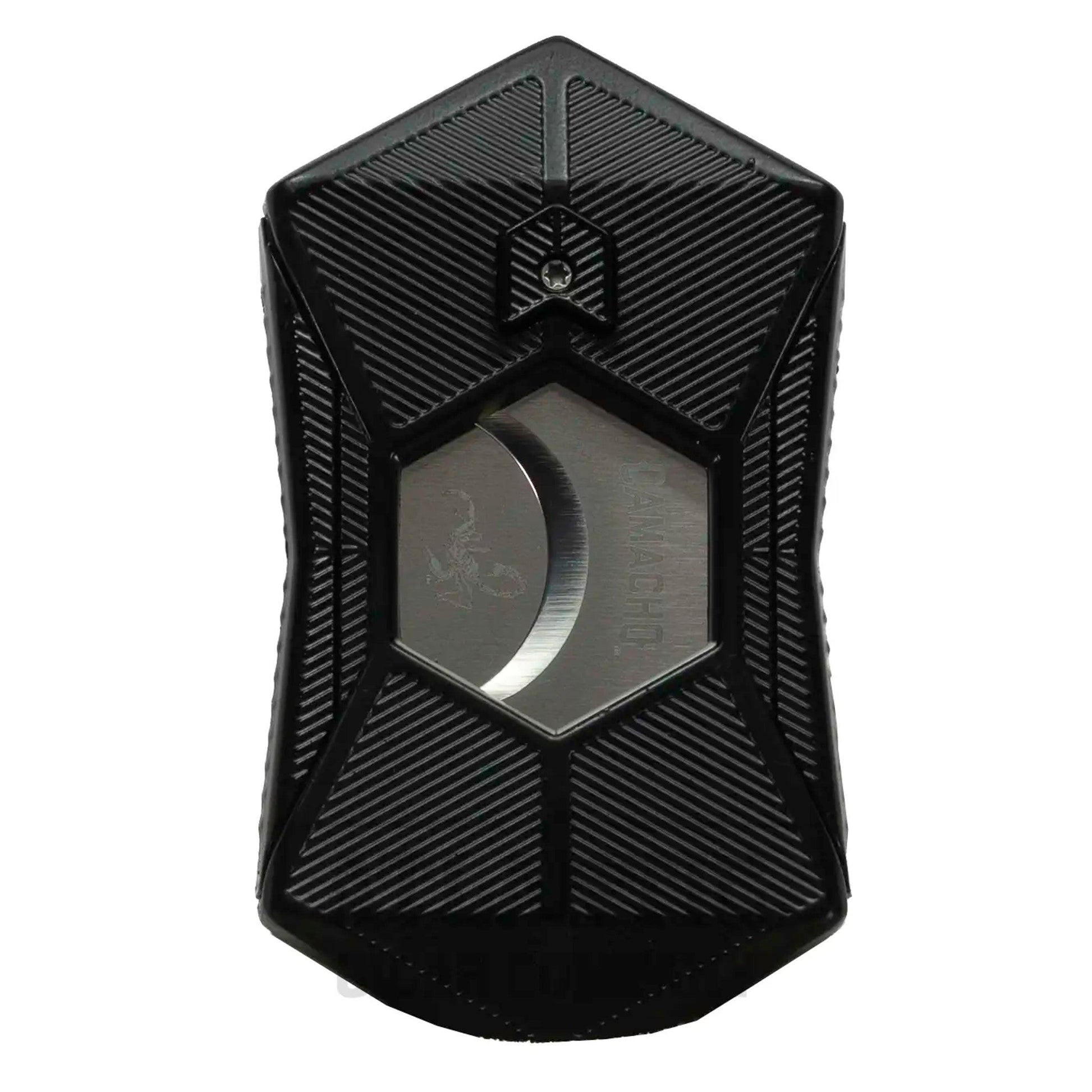 Camacho Engraved Black Cigar Cutter, part of the Maduro Muscle Trio