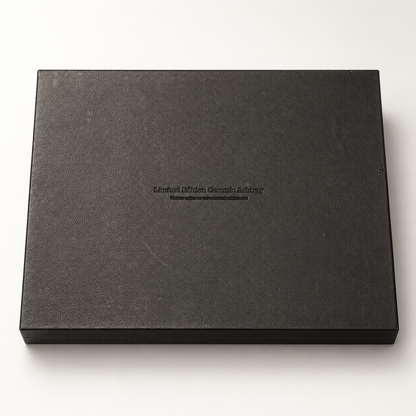Camacho Limited Edition Ceramic Ashtray in its closed leather-bound presentation case