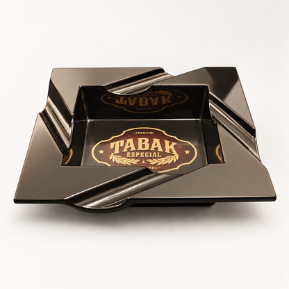 Tabak Especial 4-Rest Melamine Ashtray, Black, side view
