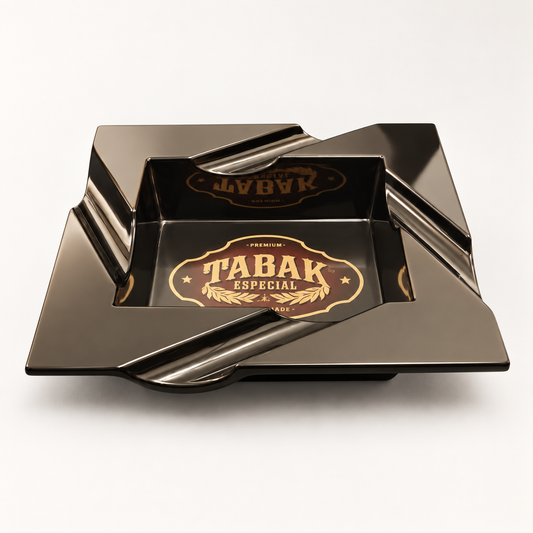 Tabak Especial 4-Rest Melamine Ashtray, Black, side view