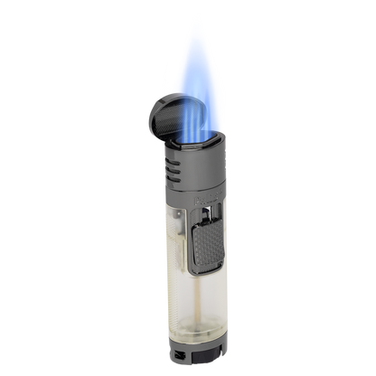 Palio Veneto Quad Jet Cigar Lighter, Clear at Cigar Nation