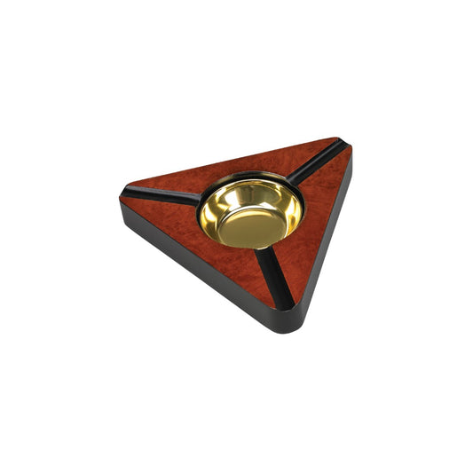 Triangle Cigar Ashtray with Brass Insert - 3 Cigars