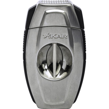 Xikar Flip Cigar Cutter, Dual Blade, 64 Gauge, Brushed Chrome at Cigar Nation