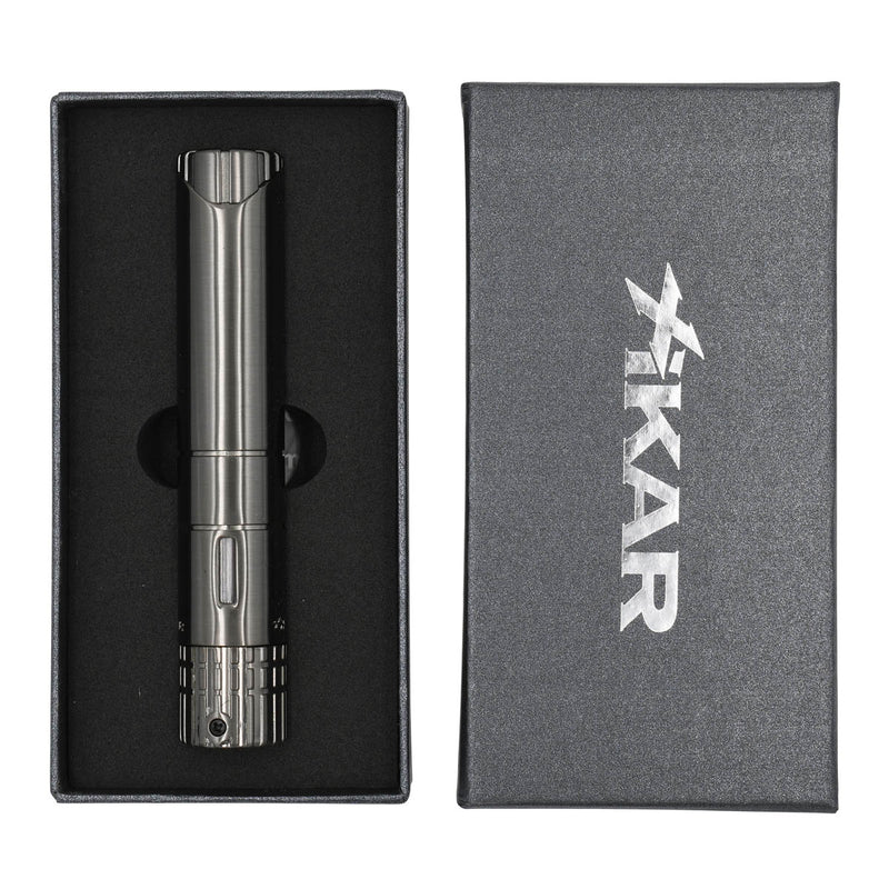 Xikar Turrim Single Jet Torch, Silver, part of the Serie V Connoisseur Set