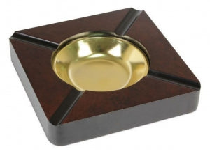 Burl Wood Square Cigar Ashtray - 4 Cigars