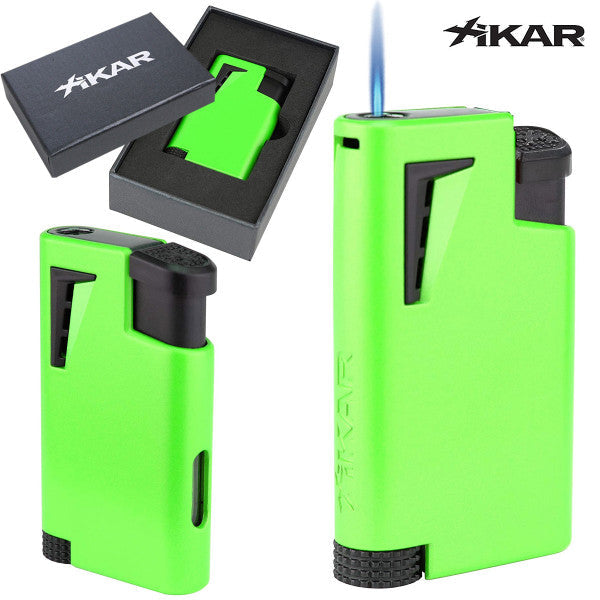 Xikar XK1 Single Jet Torch, Fluorescent Green, part of the Robusto Reserve Collection