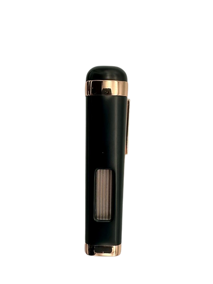 Palio Polaris Inline Triple Jet Torch Cigar Lighter, Black & Rose Gold cigar lighter alternate view