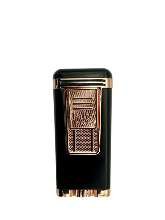 Palio Polaris Inline Triple Jet Torch Cigar Lighter - Black & Rose Gold