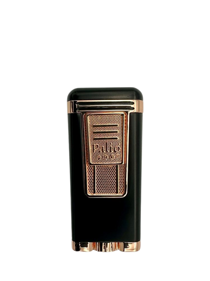 Palio Polaris Inline Triple Jet Torch Cigar Lighter, Black & Rose Gold at Cigar Nation