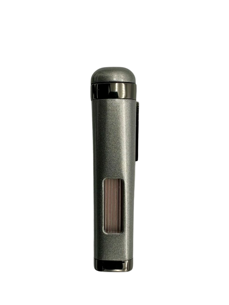 Palio Polaris Inline Triple Jet Torch Cigar Lighter, Silver cigar lighter alternate view